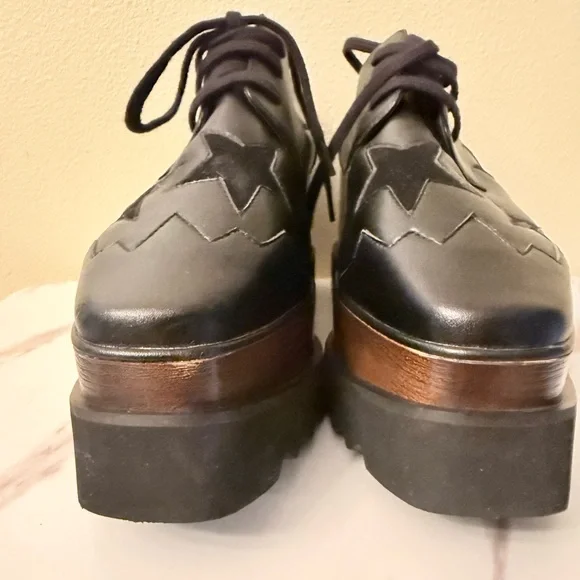 Stella MaCartney Black Elyse Star Platform Sneaker, Size 37 (7), EUC - Picture 5 of 12